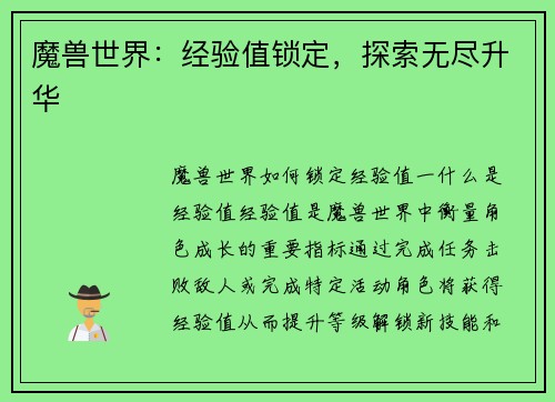 魔兽世界：经验值锁定，探索无尽升华